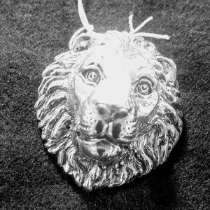 !! SOLD !!  .925 Sterling Silver Lion Head Pendant